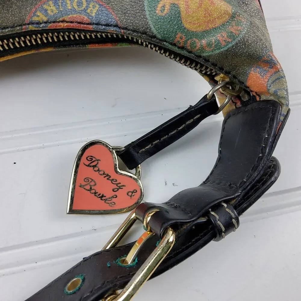 Dooney & Bourke Coated Canvas Hobo Shoulder Handbag Purse